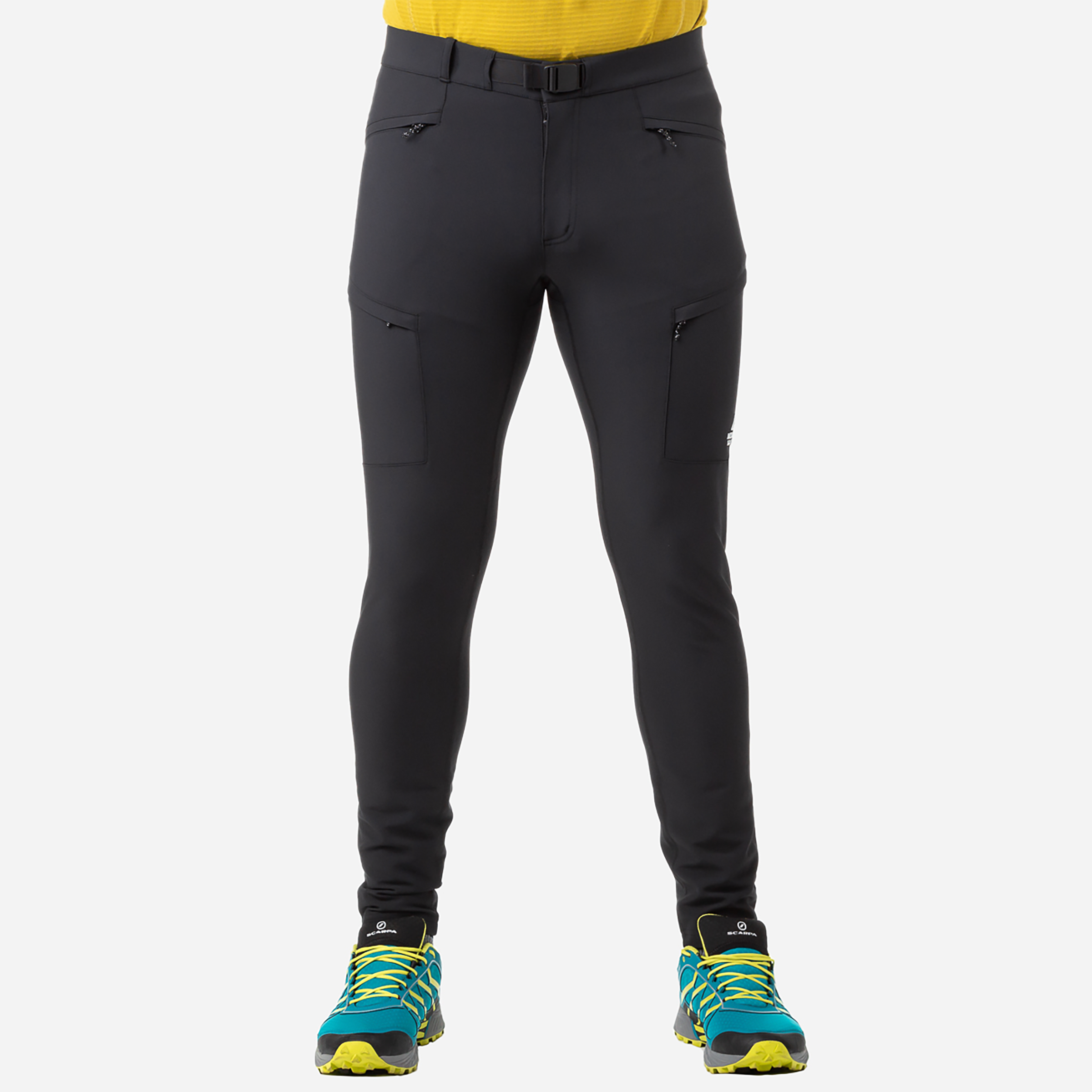 Integrated low-profile belt with double press-stud waist closure