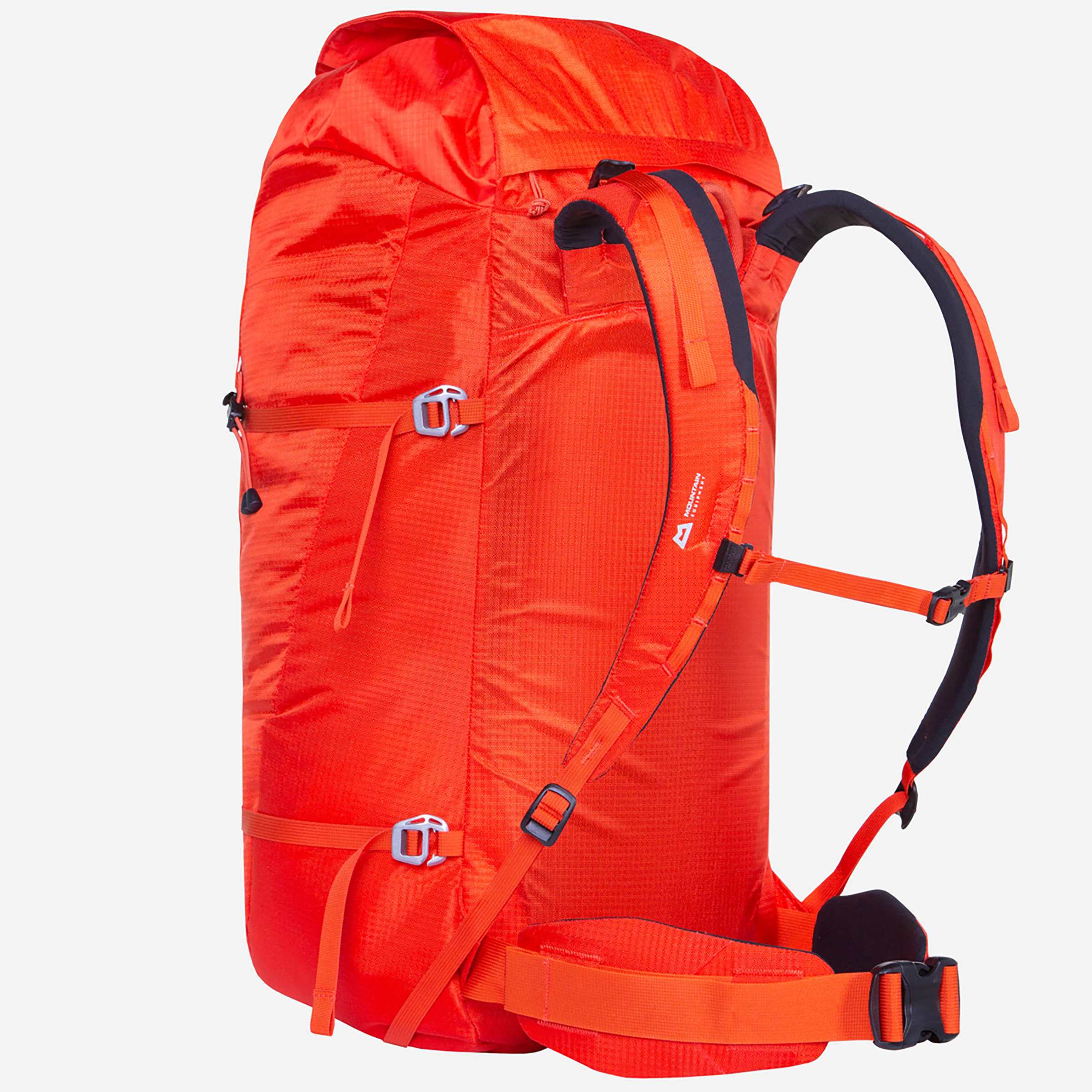 alternate::High Density EVA back panel, shoulder straps and 38mm webbing hipbelt with removable hip-fins