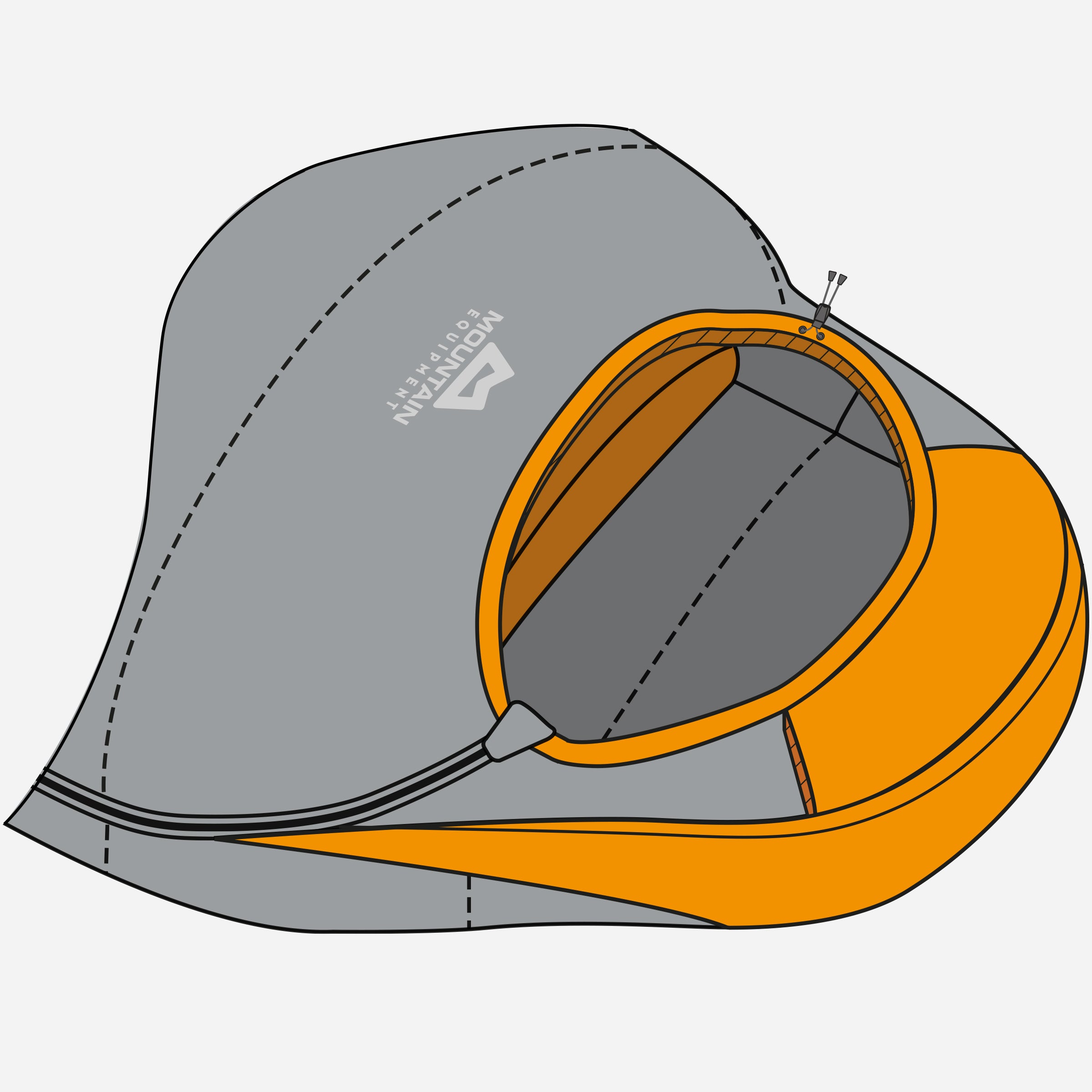 detail;;Anatomically shaped and built for easy adjustment, the Lunar’s hood is ideal for travelling or backpacking, offering a low weight and bulk without sacrificing warmth. Adjustable by drawcord, the hood can be sealed up in the dead of the night but fully opened when the sun’s rays reach the tent